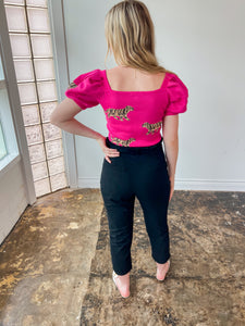 Cheetah Knit Top in Hot Pink - JD Ranch Boutique